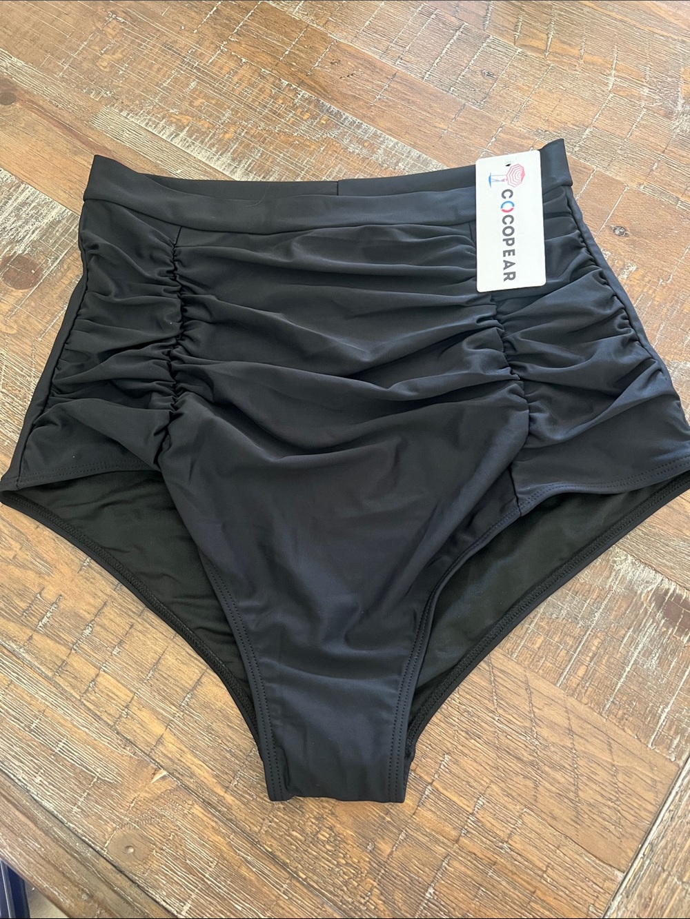 Cocopear. High-Waist Black Swim Bottoms Large “New”